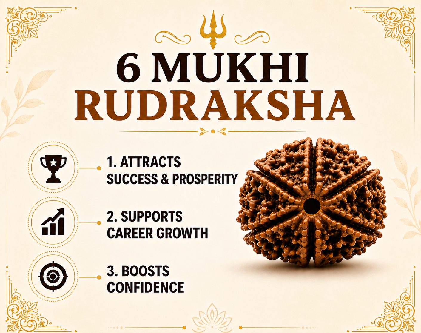 6 Mukhi Rudraksha ( Nepal Origin )